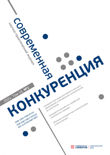 "Современная Конкуренция" Том 15,  № 1 (81) 2021 г.